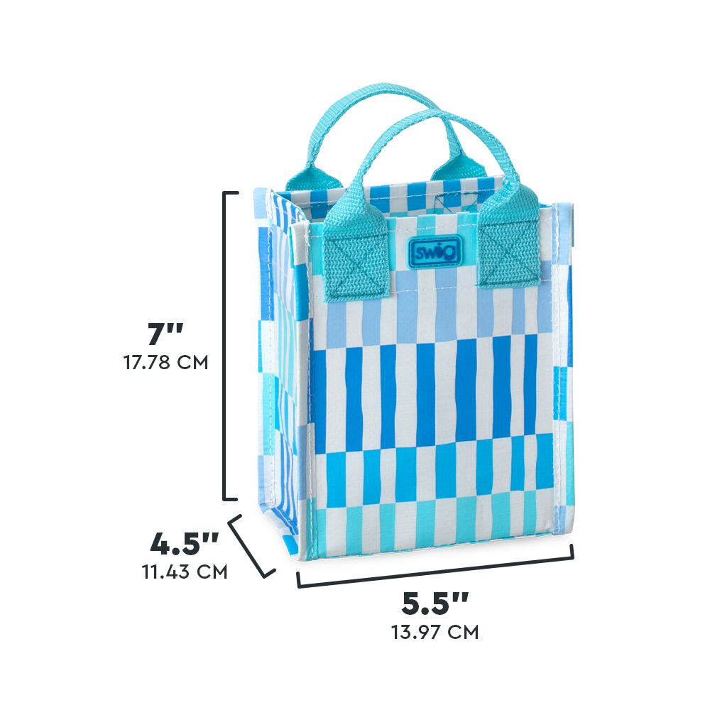 Eco-Friendly Glacier Stripe Mini Reusable Gift Bags - Perfect for Christmas, Birthday & Party Favors - Sustainable Wrapping Alternative for Small Gifts