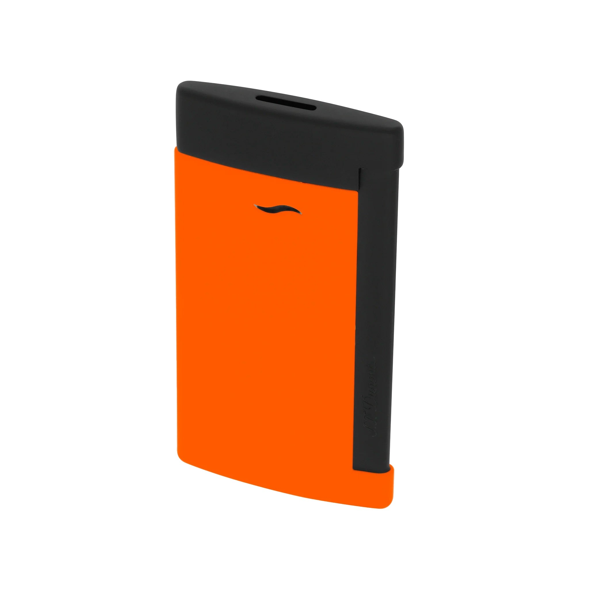 Premium S.T. Dupont Fluo Orange Slim 7 Torch Lighter - Windproof Refillable Butane Lighter for Cigars, Candles & Outdoor Use