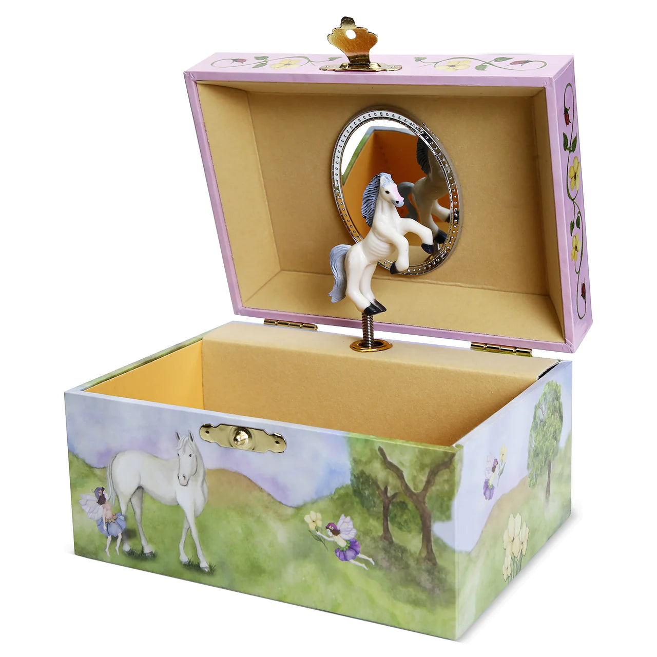 Enchanting Horse Fairy Music Box - Small Handmade Wooden Musical Jewelry Box for Kids & Collectors - Perfect for Birthday Gifts, Nursery Decor and Fairy Tale Themed Rooms