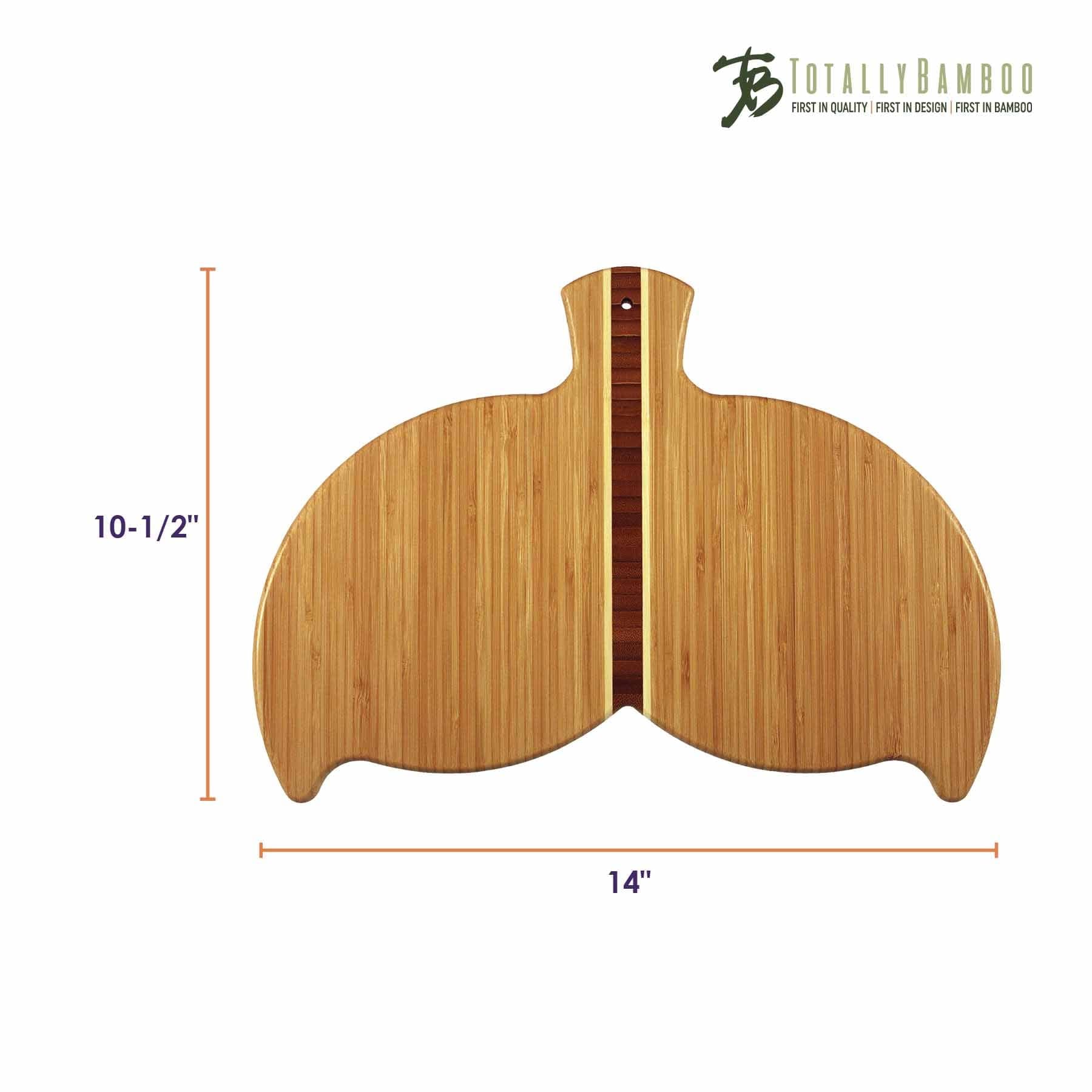 Premium Whale Tail Shaped Bamboo Cutting Board - 14.5