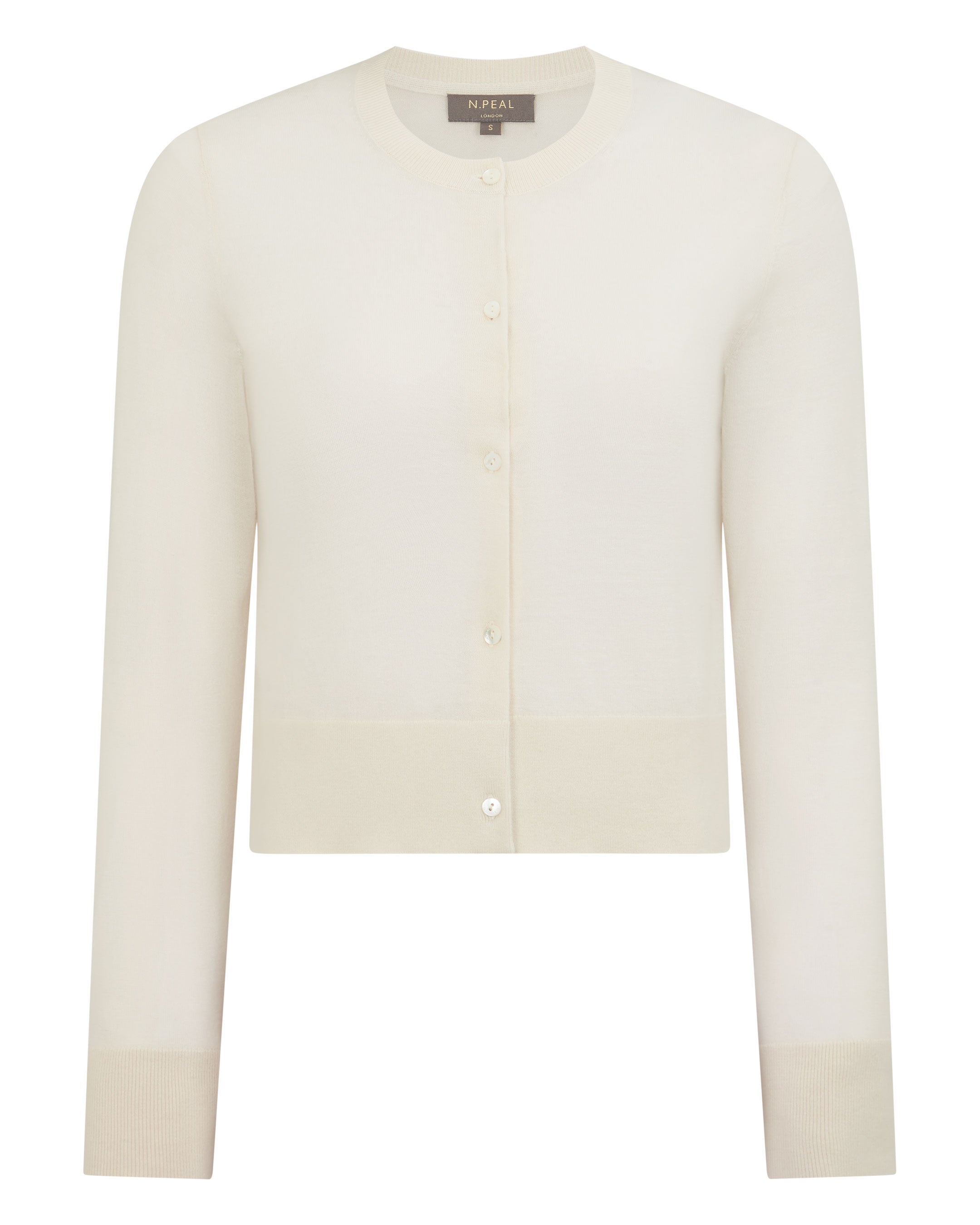 Premium Women's Superfine Cashmere Round Neck Cardigan - Soft & Warm Ivory White Sweater for Office, Travel & Casual Wear