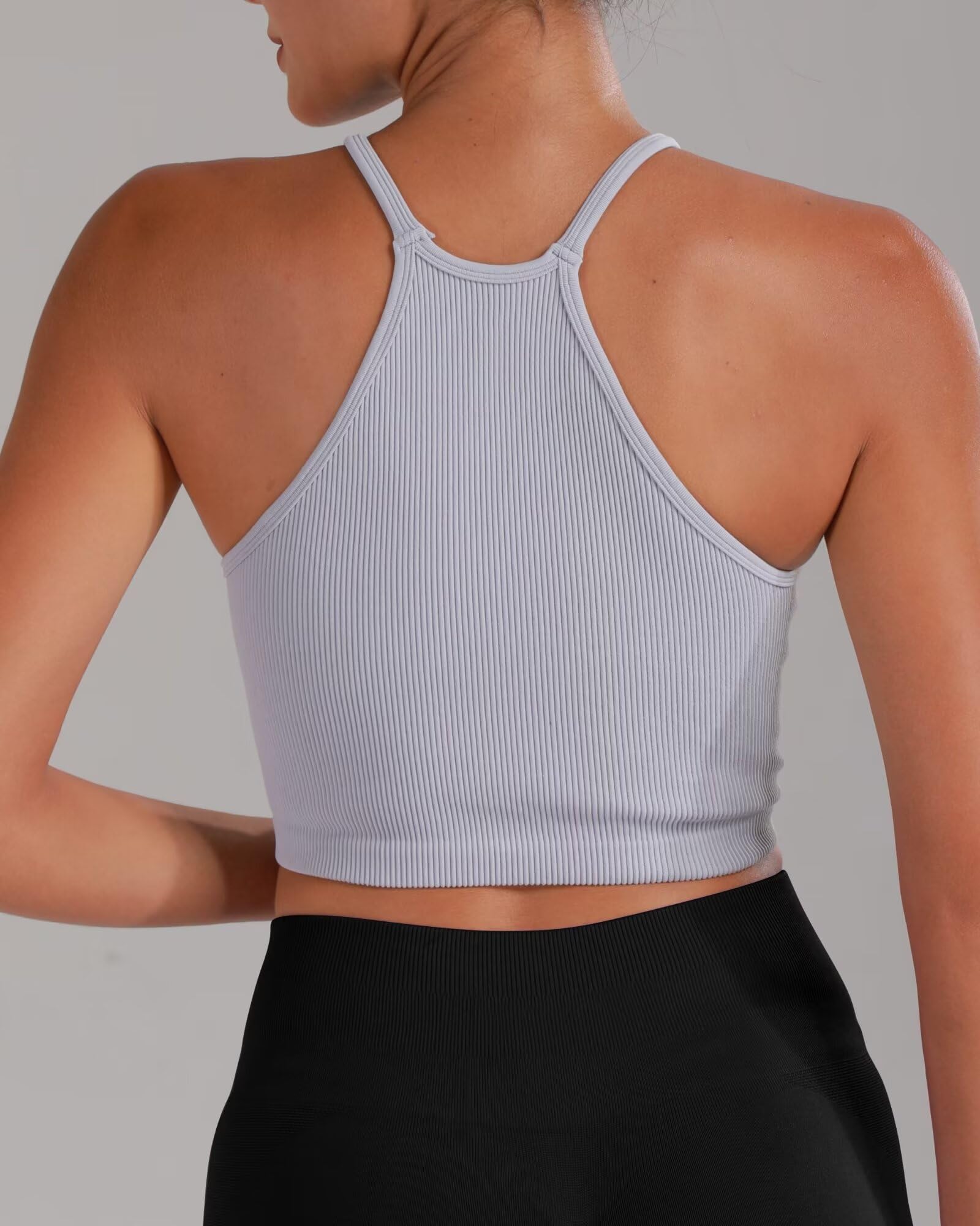 Sunzel Free to Be Tank - Seamless Racerback Crop Top for Women | Ribbed Workout Camisole No Pad | Perfect for Yoga, Gym & Casual Wear