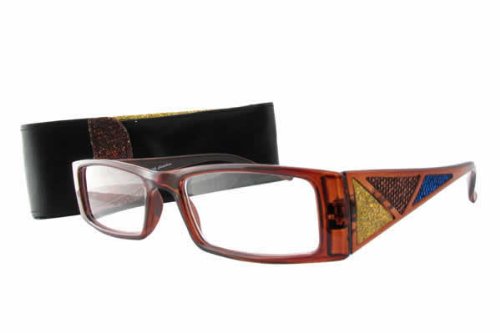 Calabria 4368B Blue Light Blocking Reading Glasses with Matching Case - Stylish & Comfortable for Computer Work, Reading & Office Use