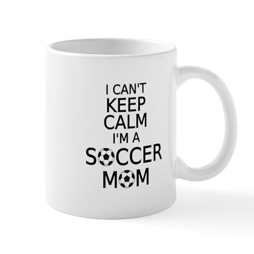 White - I Cant Keep Calm, I Am A Soccer Mom Mugs