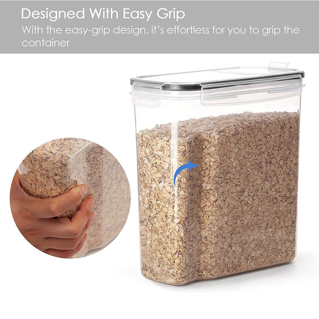 4-Piece Airtight Food Storage Container Set - 2.5L BPA-Free PP Plastic Cereal, Snack & Sugar Organizers - Perfect for Kitchen Pantry Organization & Bulk Food Storage
