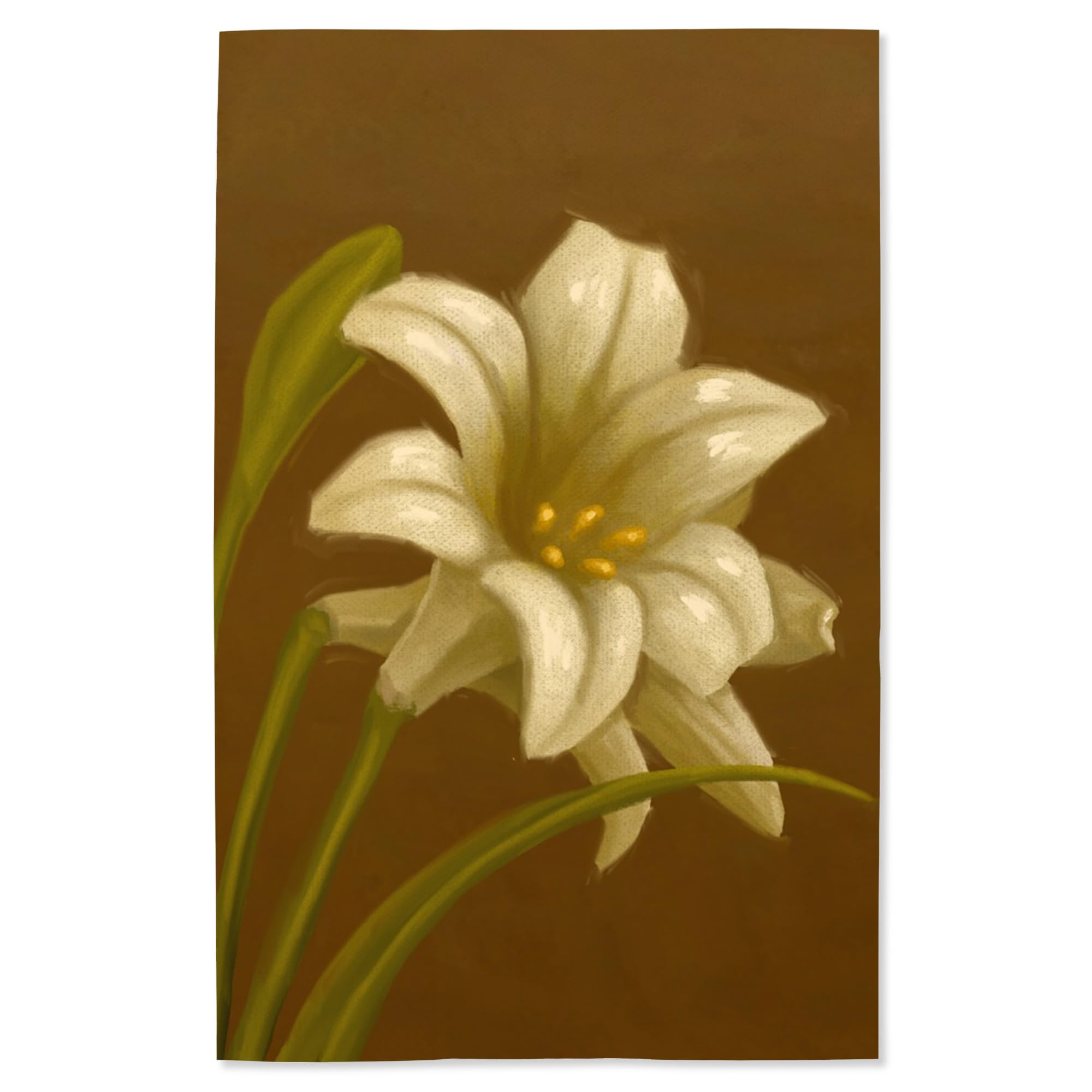 Lantern Press 16x24 Inch Easter Lily Giclee Art Print - Premium Oil Painting Reproduction Wall Decor for Living Room, Bedroom & Office