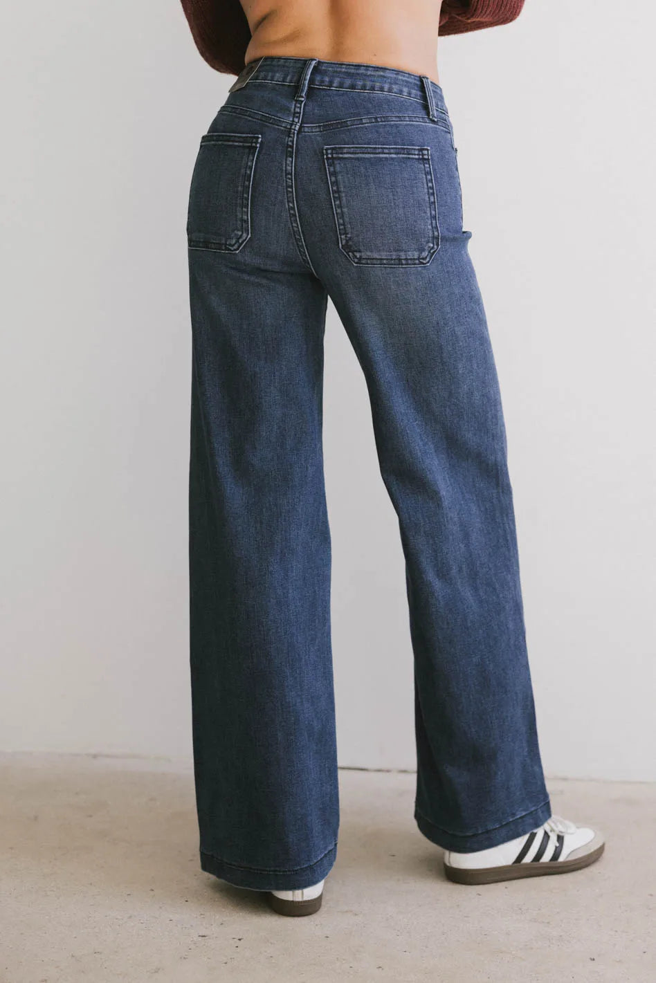 Natasha High Waist Wide Leg Jeans for Women - Stretchy Comfort Denim Pants - Trendy Casual & Office Wear - FINAL SALE