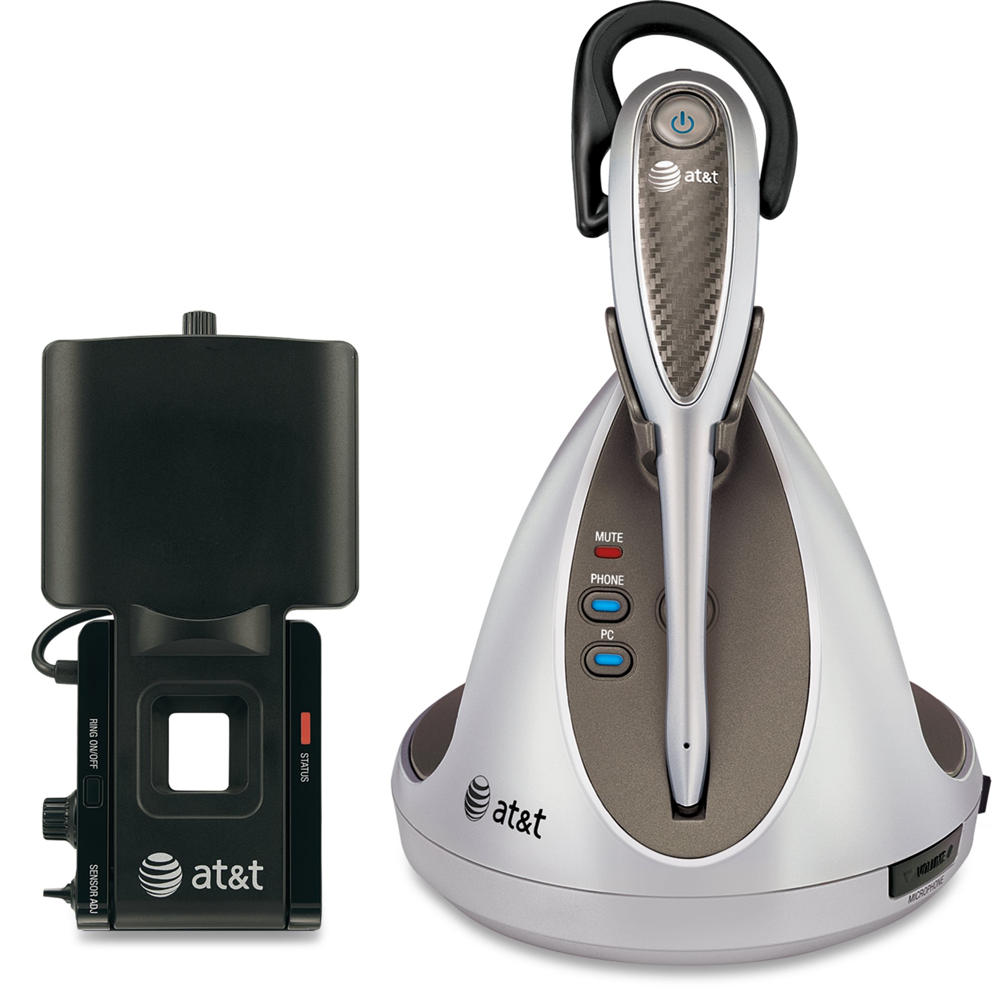 AT&T TL7912 DECT 6.0 Cordless Headset with Softphone Call Manager & Handset Lifter - Silver/Gold | Wireless Office Phone for Business & Home Use | Perfect for Remote Work & Customer Service