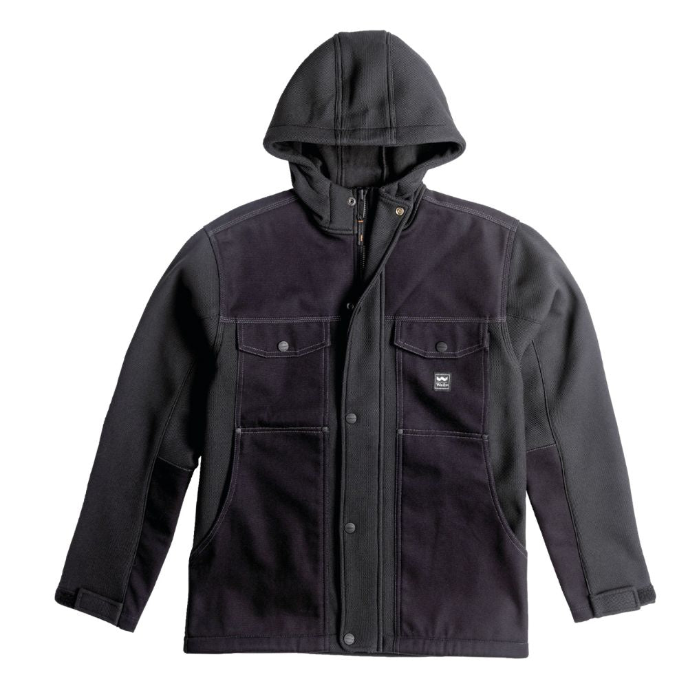 Walls Men's Bridgeport Rugged Flex Knit Work Jacket - Durable Black YJ12 for Construction, Outdoor Work & Cold Weather Protection