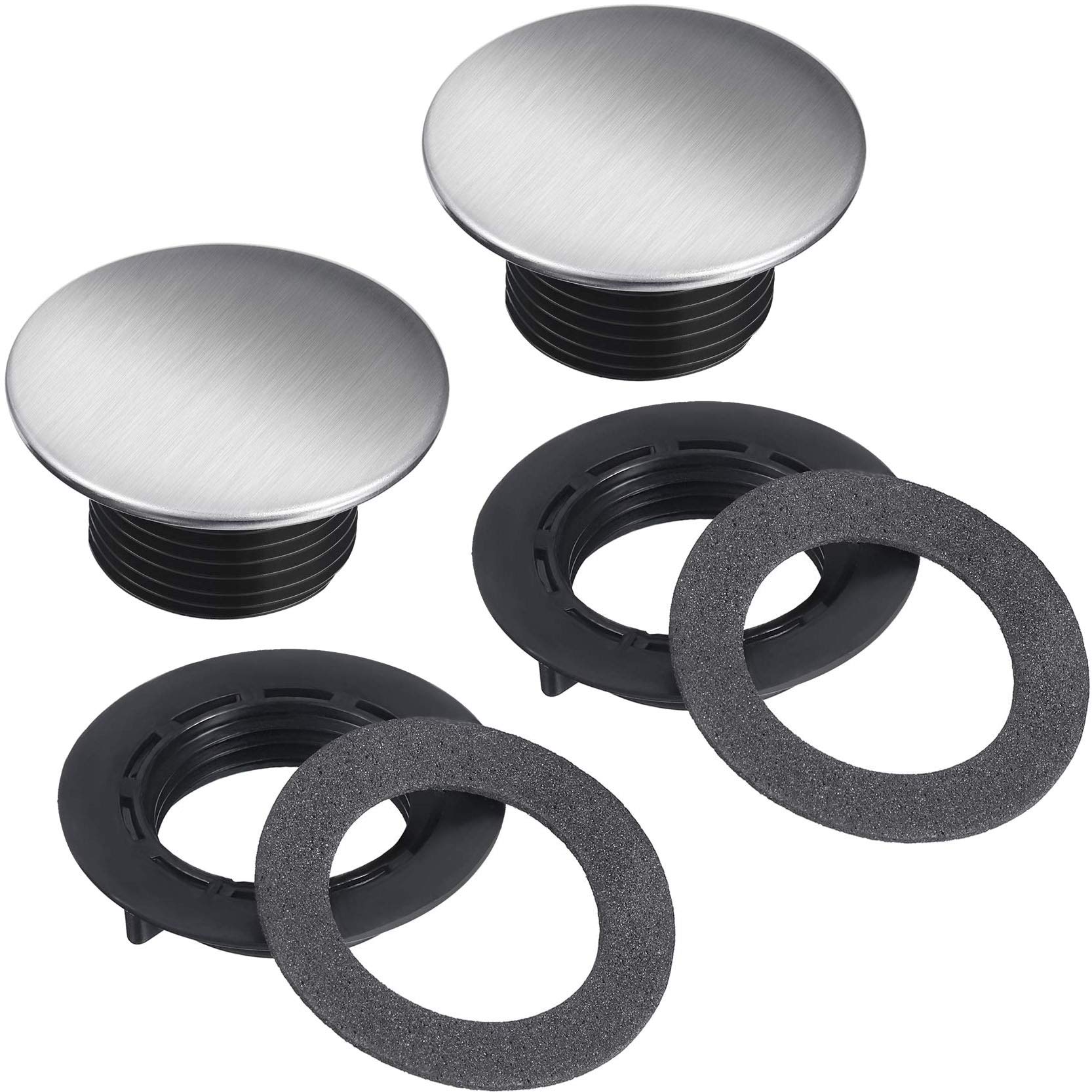 2 Pack Brushed Stainless Steel Sink Hole Cover for Kitchen Faucet - 1.2 to 1.6 Inch Diameter - Perfect for Bathroom, RV & Outdoor Sink Protection