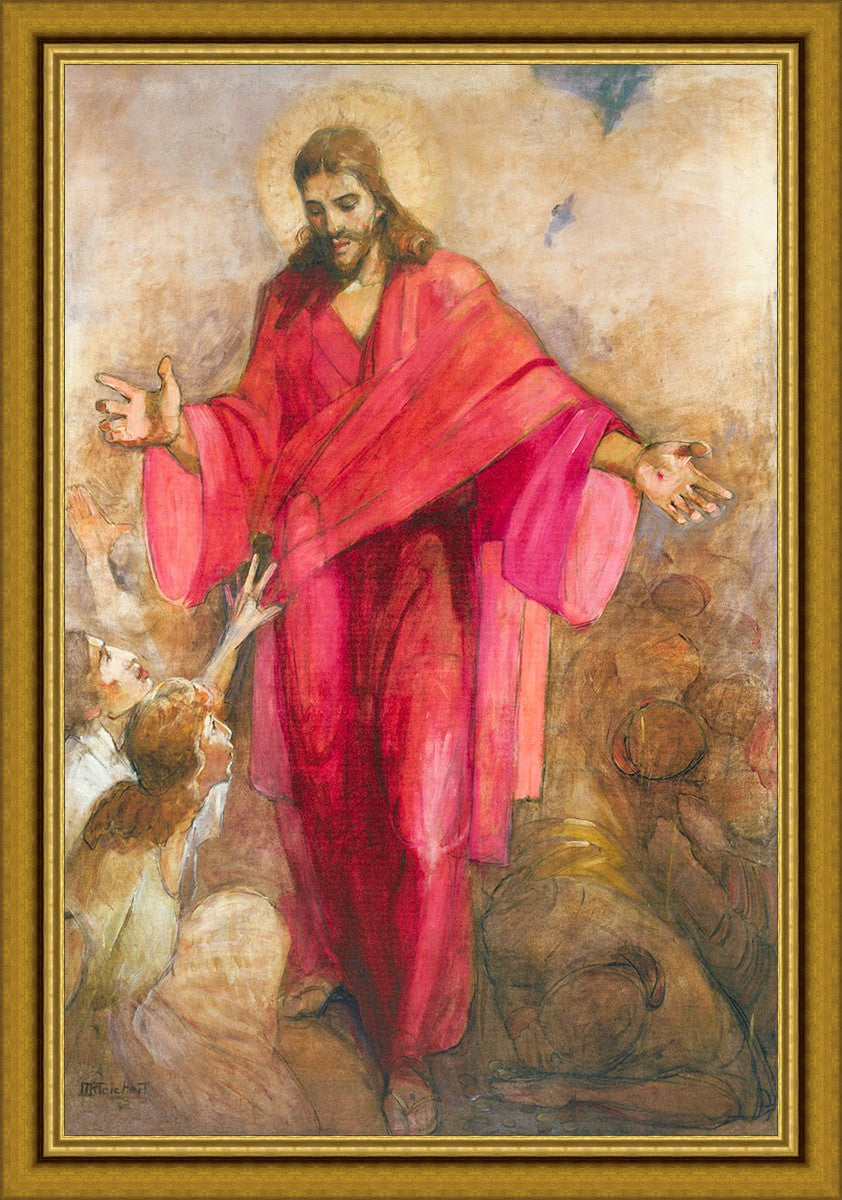 Large Christ in Red Robe Wall Art - Religious Home Decor for Living Room, Bedroom & Church