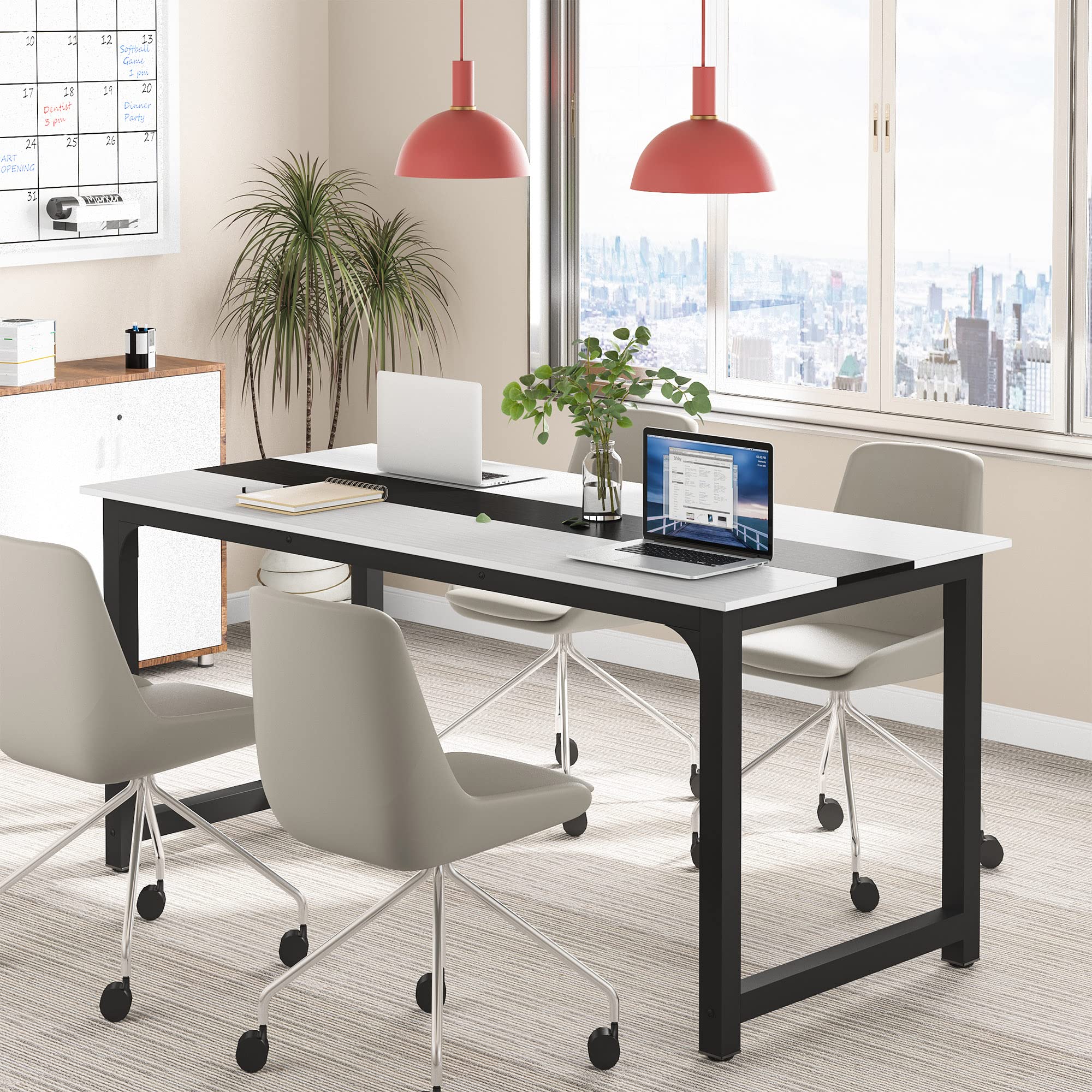Tribesigns Modern Computer Desk 70.8 x 31.5 Inch - Large Office Desk with Sturdy Metal Frame, Home Office Writing Table, Study Workstation for Small Spaces - Perfect for Remote Work, Gaming Setup & Conference Rooms