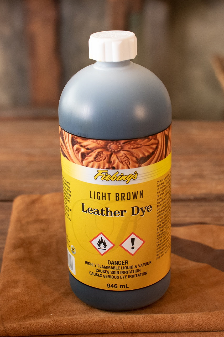 Fiebing's Leather Dye 32oz Light Brown - Professional Leather Coloring for Shoes, Bags & Furniture - Perfect for DIY Leather Craft & Restoration Projects