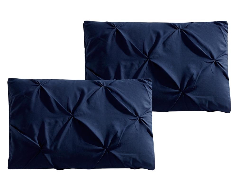 Premium Double Needle Pleated Down Alternative Comforter Set - Soft Pinch Twin XL, Oxford Navy Blue - Cozy Bedding for Dorm Rooms & Guest Bedrooms