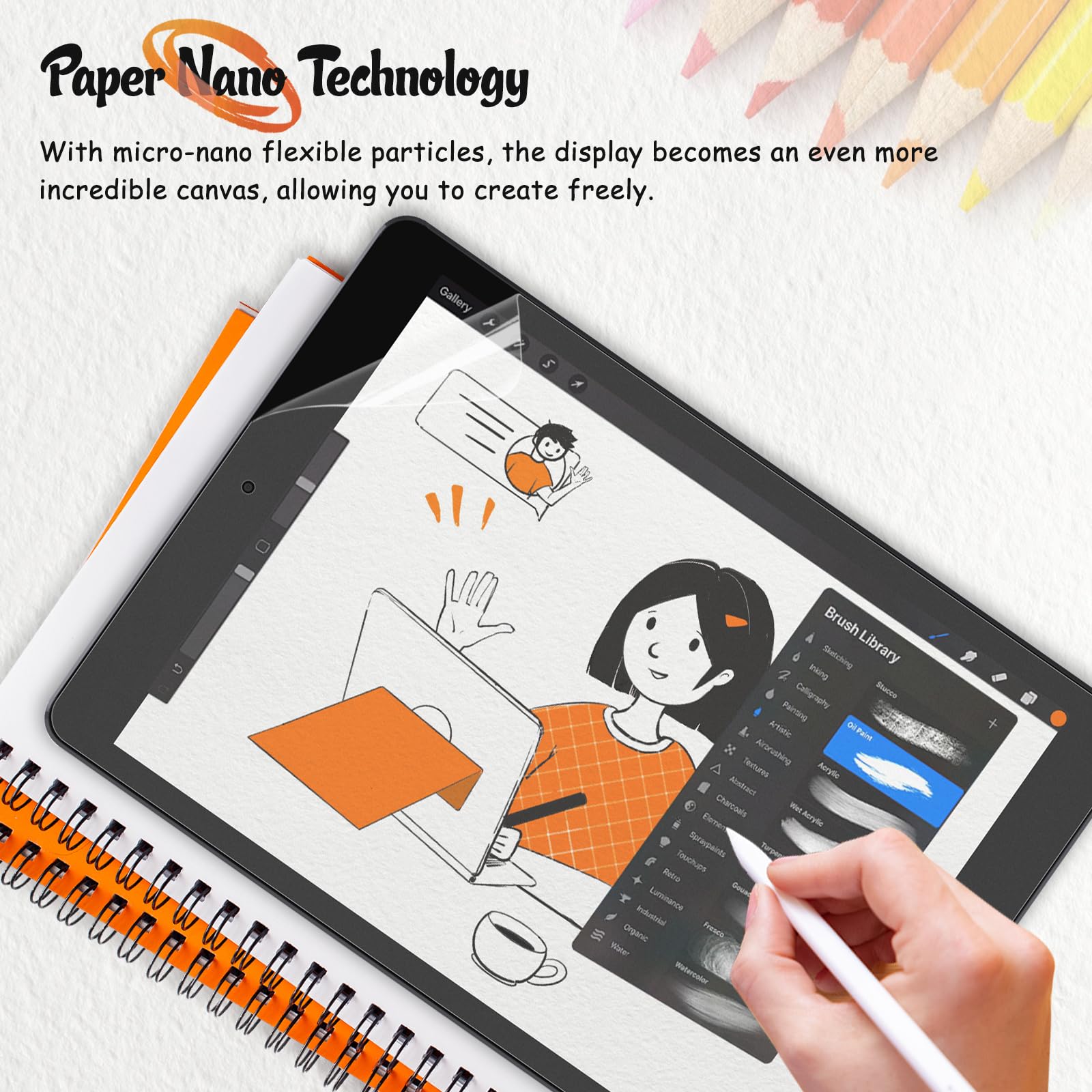 KCT 2 Pack Matte Paperfeel Screen Protector for iPad Air 3 (2019) & iPad Pro 10.5 (2017) - Anti-Glare PET Film Drawing Screen Protector with Easy Installation Kit | Perfect for Artists, Designers & Note-Taking