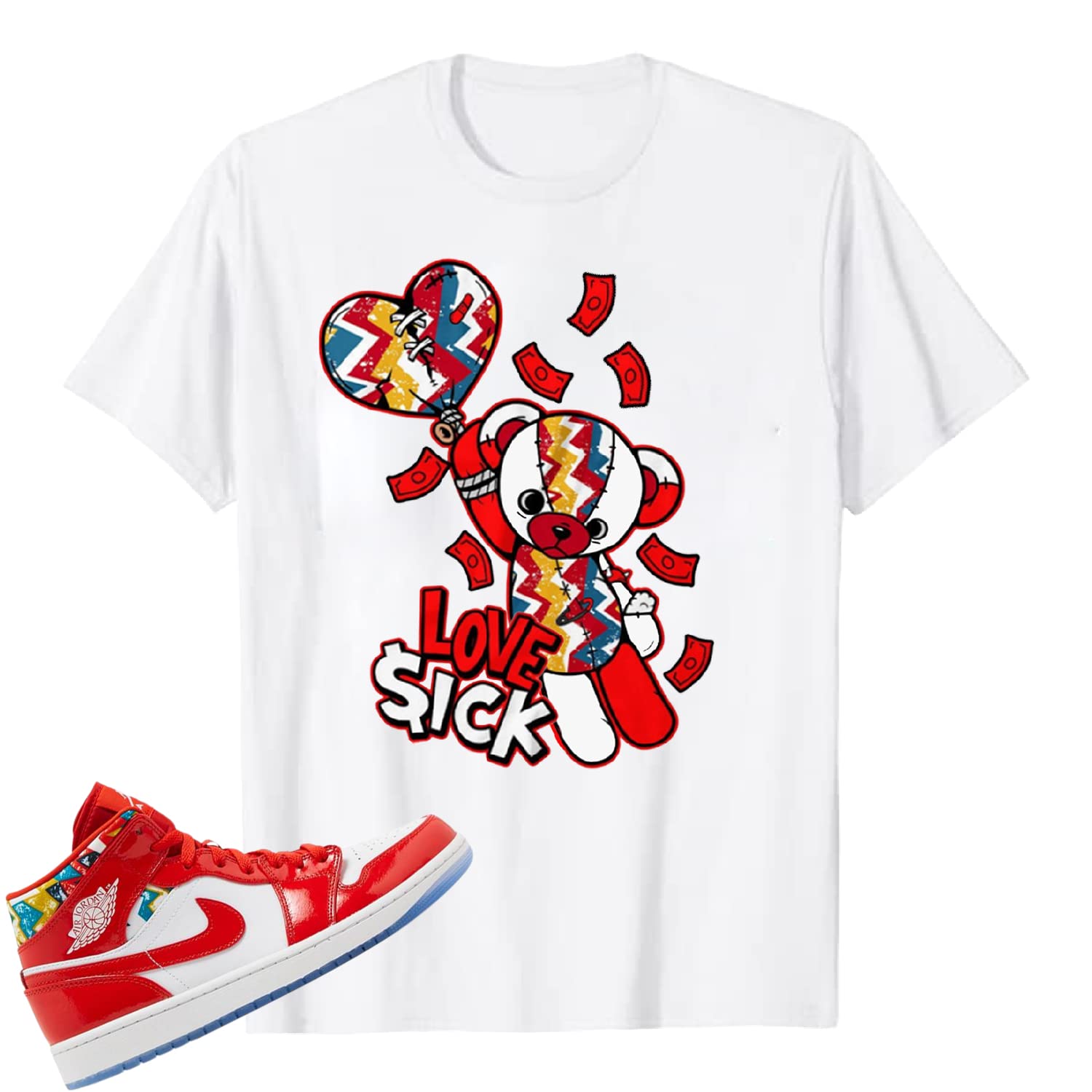 Love Sick Graphic Tee to Match Jordan 1 Mid SE Sneakers - Perfect Matching Outfit for Jordan 1 Fans - Ideal Gift for Sneakerheads - Great for Casual Wear, Street Style & Sneaker Events