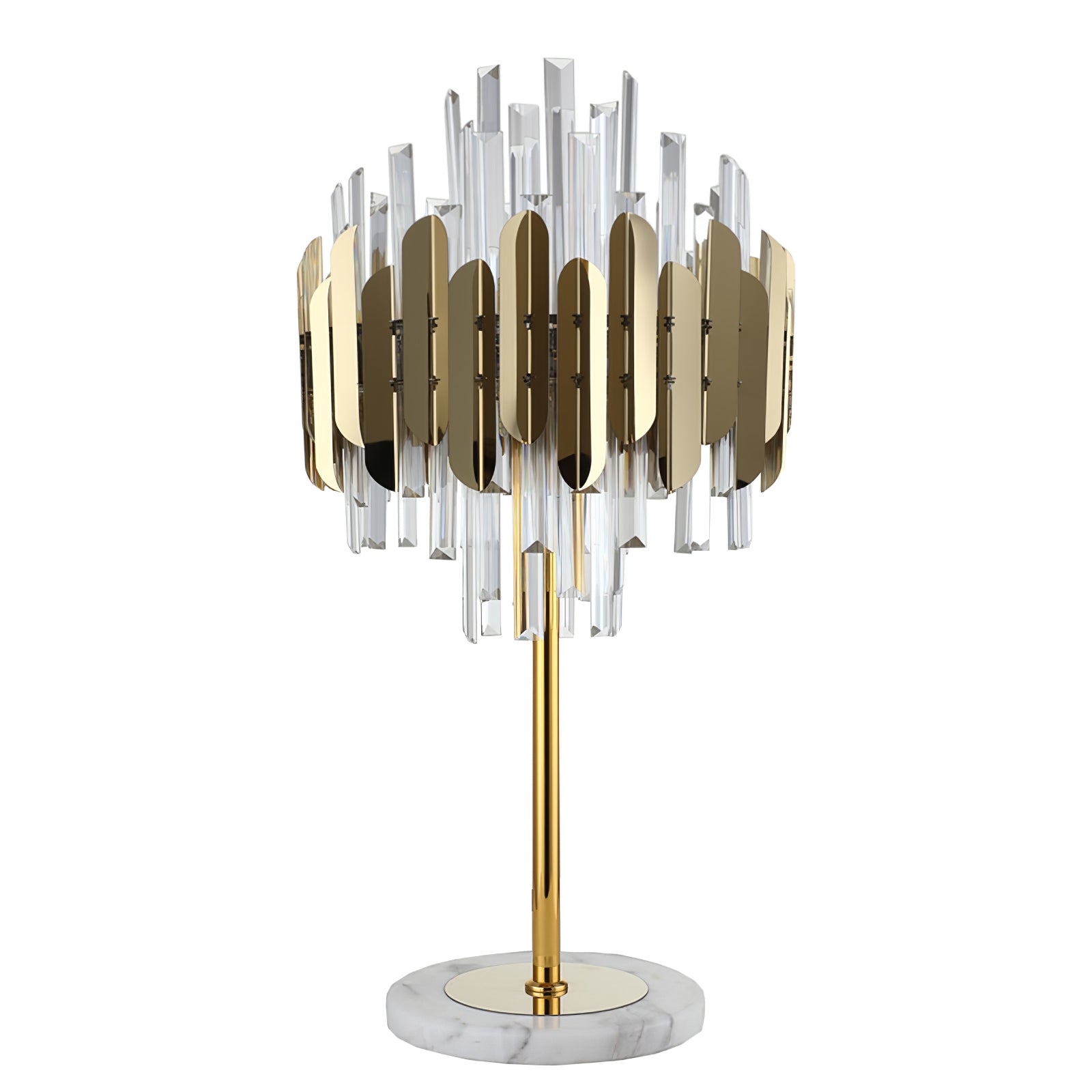Elegant Crystal Marble LED Desk Lamp - Modern Office & Study Table Light for Home, Bedroom, Dorm - Perfect for Reading, Working & Decor