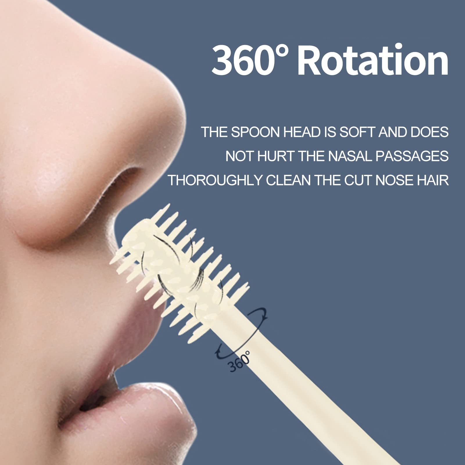360° Rotating Nose Hair Trimmer - Washable & Sharp for Men - 3pcs Set with Brush