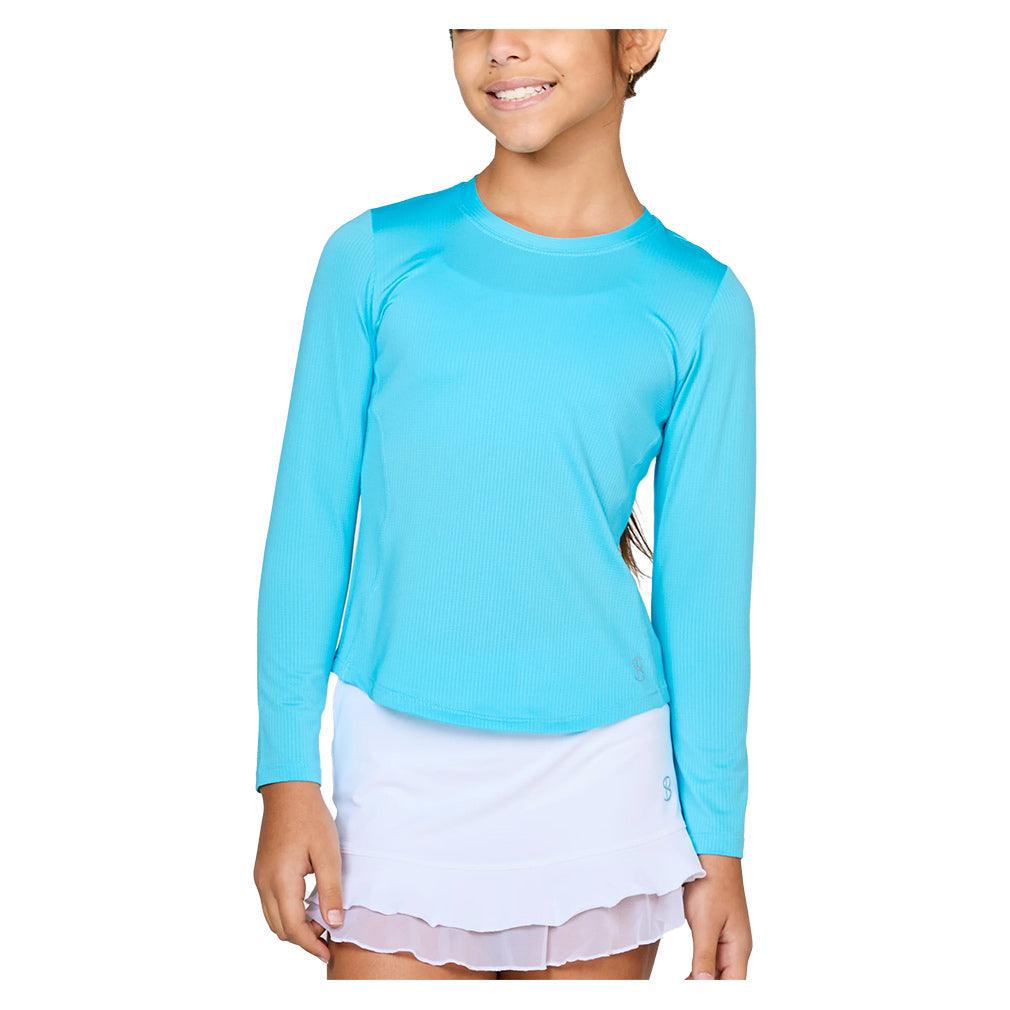 Girls' Long Sleeve Tennis Top - Breathable Moisture-Wicking Performance Shirt for Junior Players - Perfect for Tennis Practice, Matches & School Sports