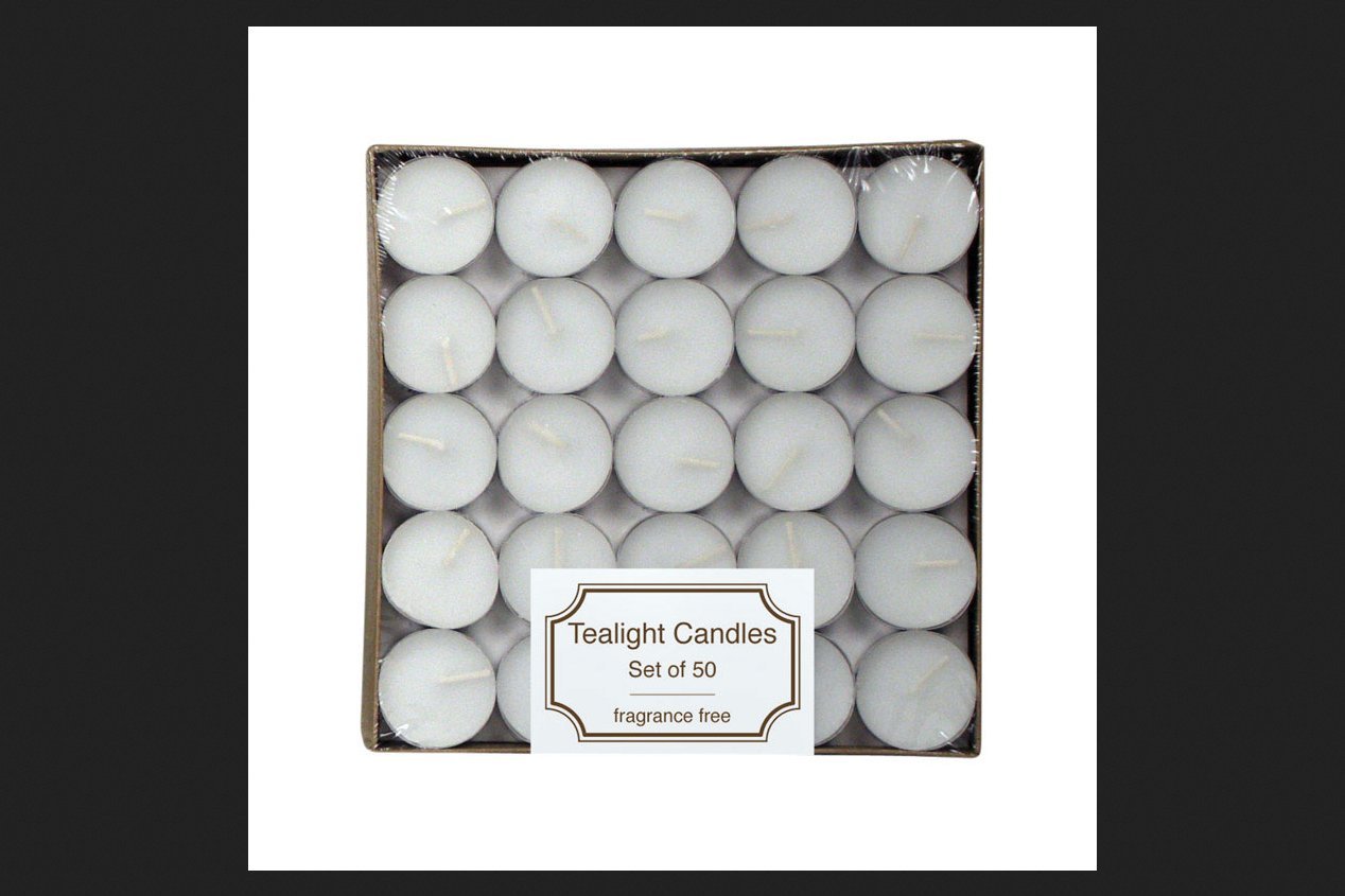 Unscented White Tea Lights - 50 Count Box for Weddings, Parties, and Home Decor | Eco-Friendly Candles for Relaxation & Ambiance