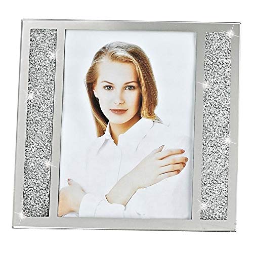 8x10 Silver Crystal Picture Frame - Elegant Crystalized Photo Display for Wedding, Anniversary & Home Decor - Perfect for Gifts & Wall Art