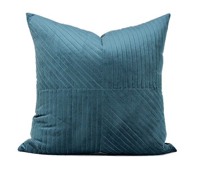 Modern Blue Large Square Decorative Throw Pillows for Couch - Soft Sofa Pillow Covers for Living Room, Bedroom & Home Decor