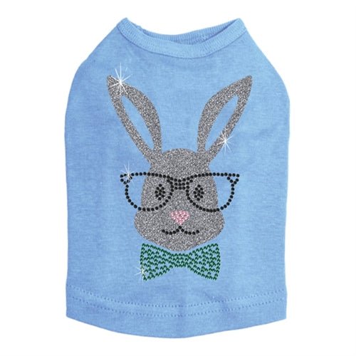 White Bunny with Glasses and Bow Tie Dog Tank Top - Cute Pet Costume for Small Dogs - Perfect for Easter, Halloween & Photo Shoots