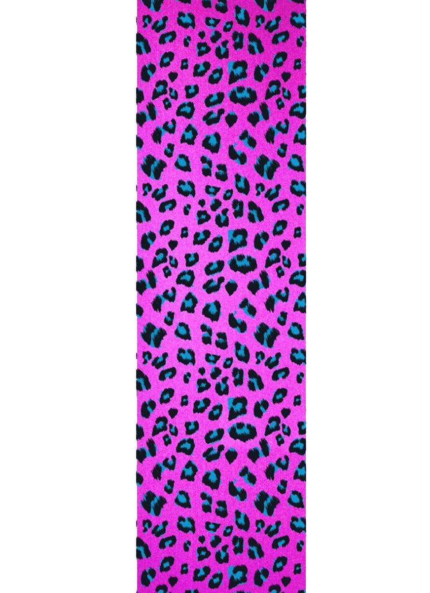 Flik Neon Pink Leopard Grip Tape - Premium Skateboard Grip Tape with Strong Adhesive, Non-Slip Surface for Skateboards, Longboards & Scooters - Perfect for Street Skating, Tricks & Outdoor Sports
