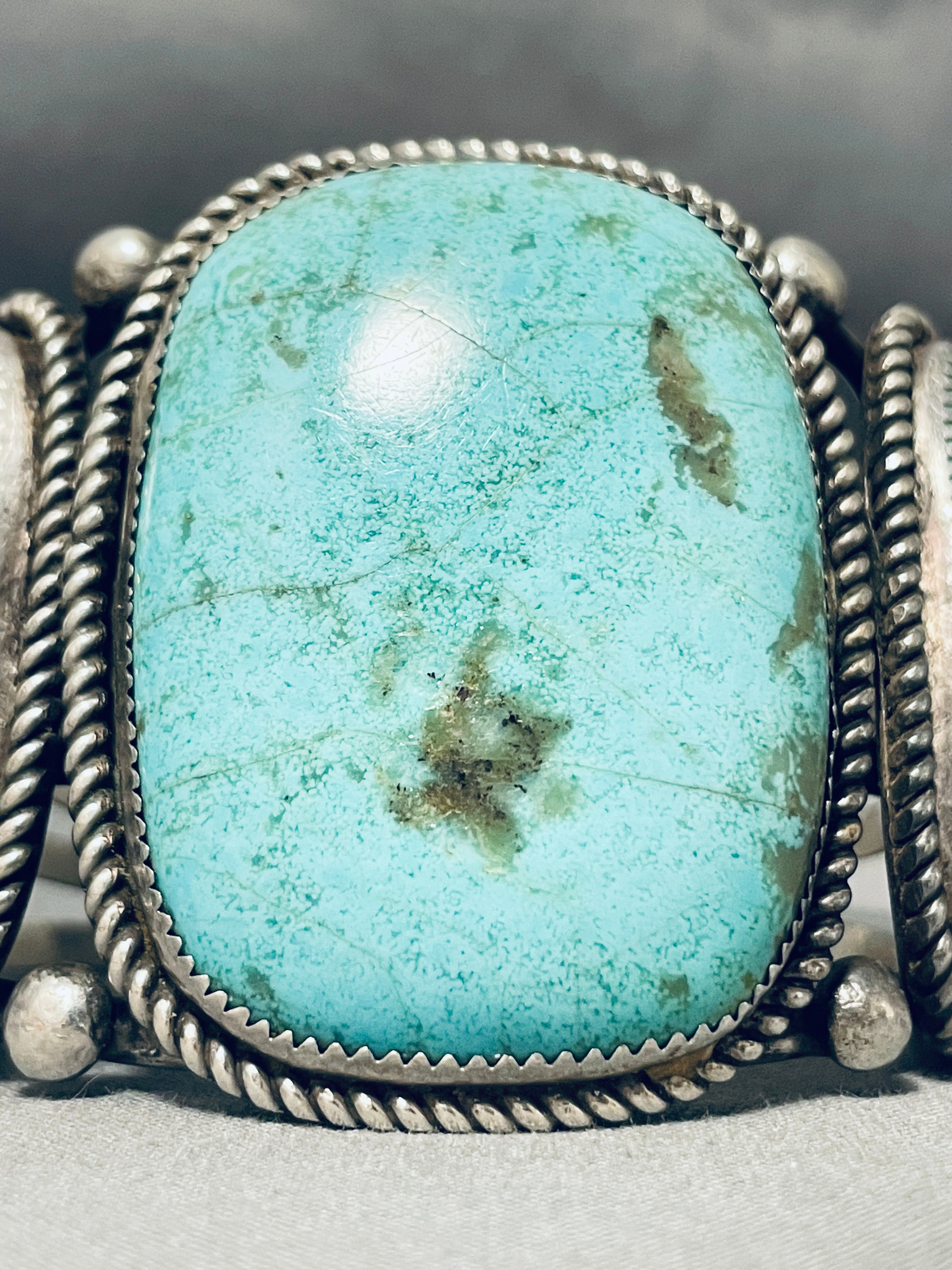 Vintage Navajo Chunky Turquoise Sterling Silver Bracelet - 116g Handmade Native American Jewelry for Women, Boho Fashion & Gift Ideas