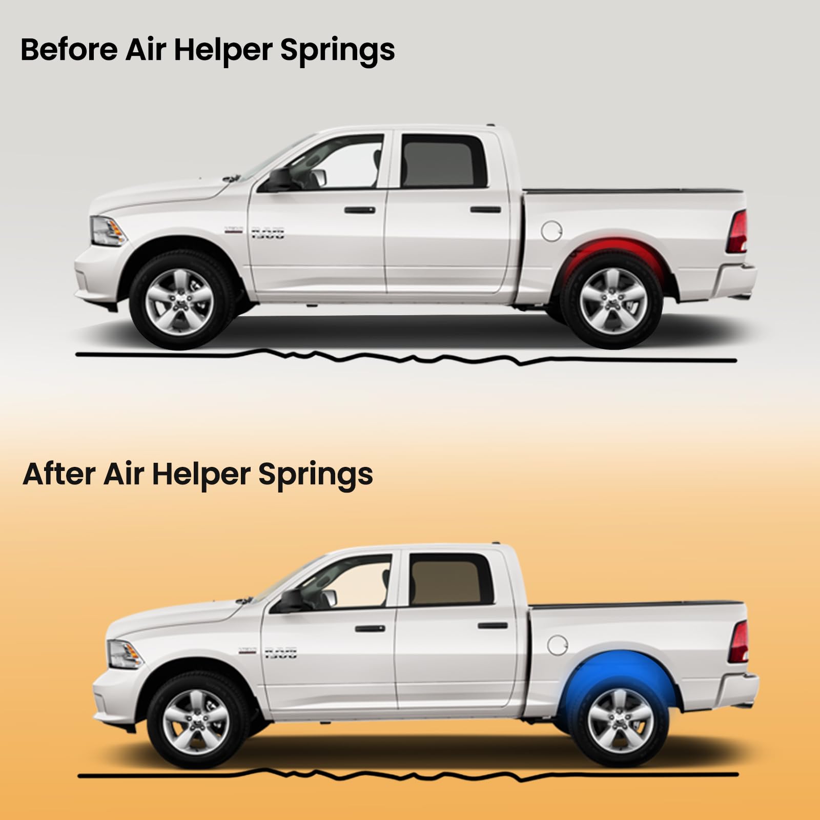 MILLISEC Air Helper Spring Bags Suspension Kit for 2009-2022 Ram 1500 & 1500 Classic Pickups - 60818HD Rear Air Spring Kit with 2100 lbs Load Leveling Capacity - Perfect for Towing, Hauling & Off-Road Adventures