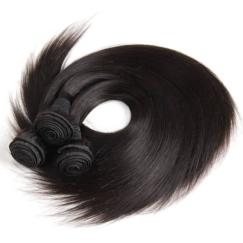 Eullair 10A Virgin Human Hair Bundles - 3/4 Straight Hair Weft Extensions for Natural Look | Perfect for Daily Styling, Parties & Special Occasions