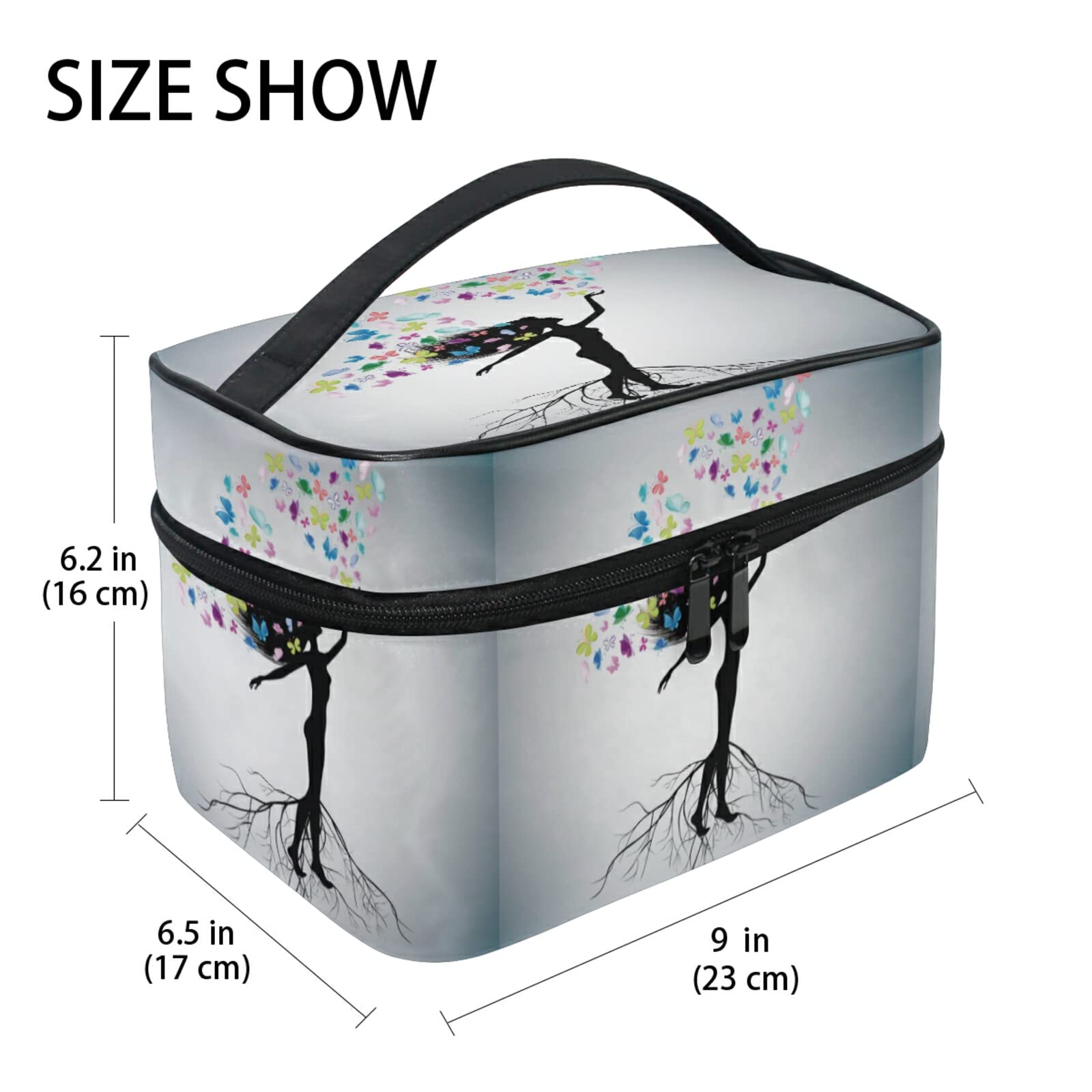 Elegant Watercolor Dance Lady Makeup Bag for Women - Waterproof Cosmetic & Toiletry Travel Organizer - Perfect for Travel, Gym, and Daily Essentials Storage
