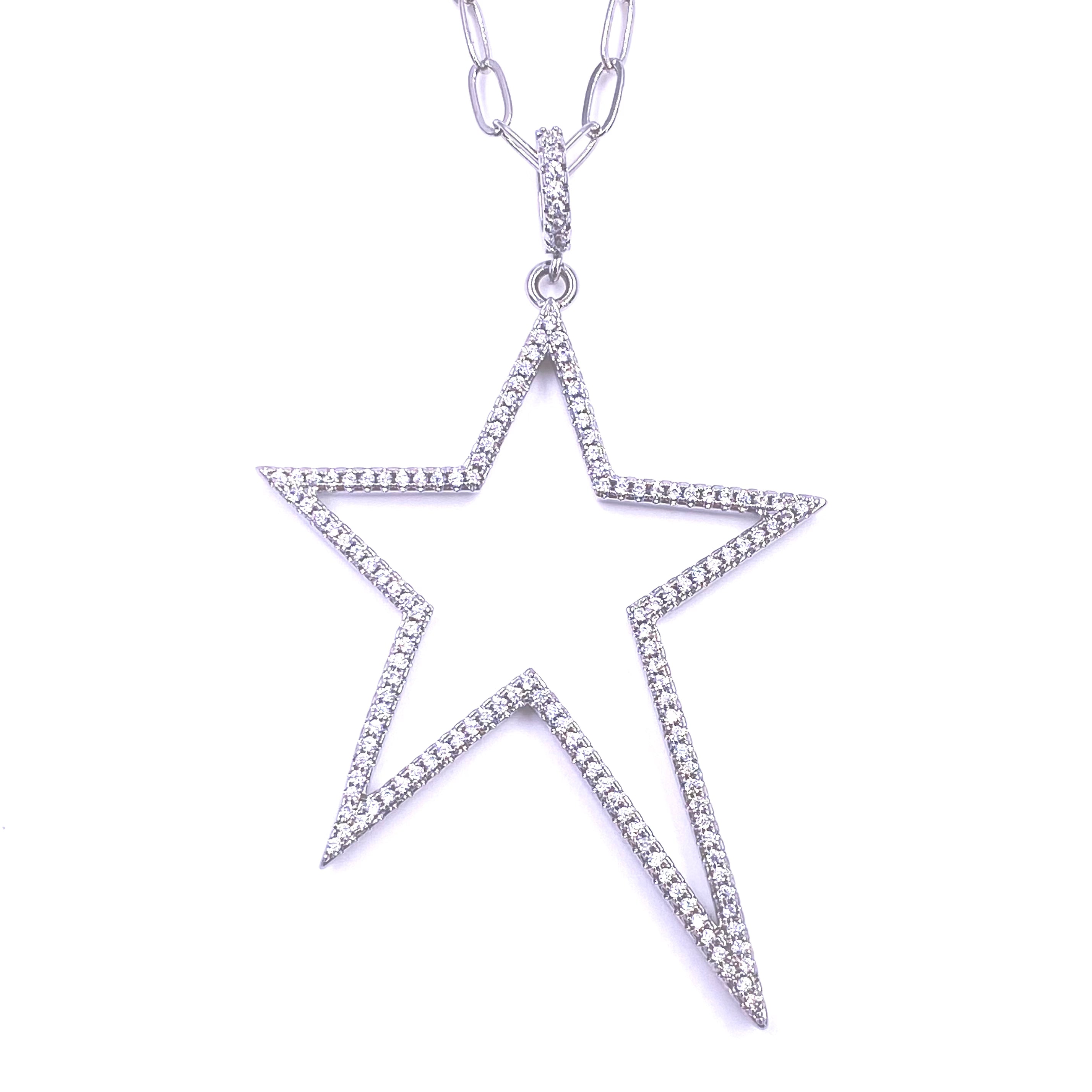 Ashley Gold Open Star CZ Necklace - Elegant Cubic Zirconia Pendant for Women | Perfect for Parties, Weddings & Date Nights