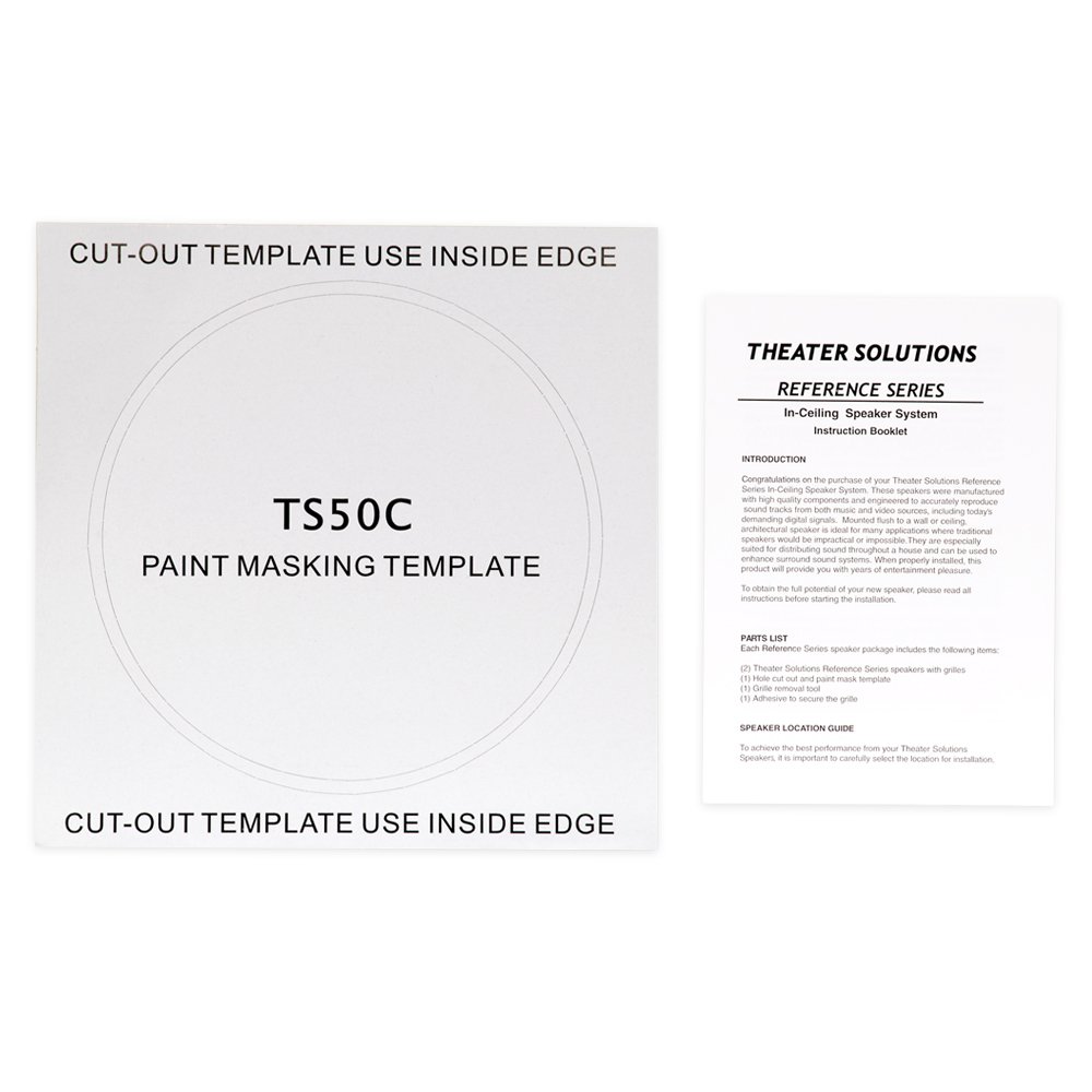 Premium Theater Solutions TS50C In-Ceiling Speakers - 2 Pair Pack for Immersive Surround Sound & Home Theater Systems | Perfect for Living Rooms, Bedrooms, and Basement Entertainment Spaces