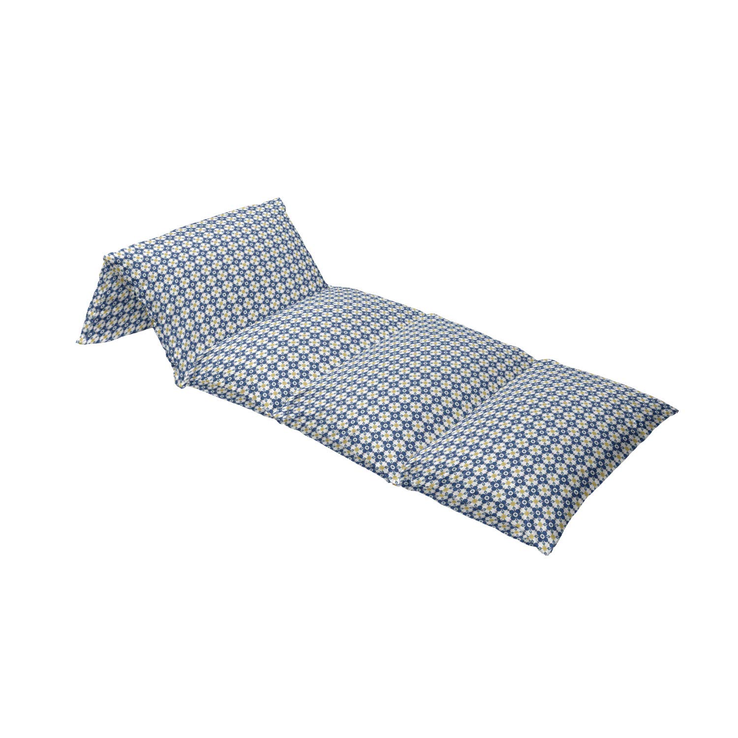 Ambesonne Ethnic Floor Pillow Lounger Cover - Traditional Portuguese Azulejo Tile Design, Blue Yellow White Printed Fabric Case for 5 Pillows (88