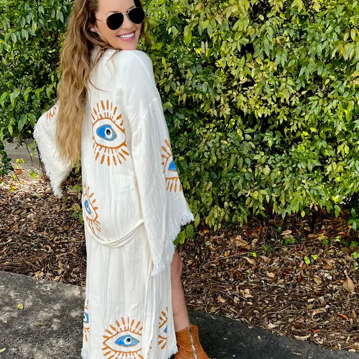 Stylish Organic Kaftan Dress for Women - Comfortable & Breathable Summer Wear - Perfect for Beach, Vacation, and Casual Outings