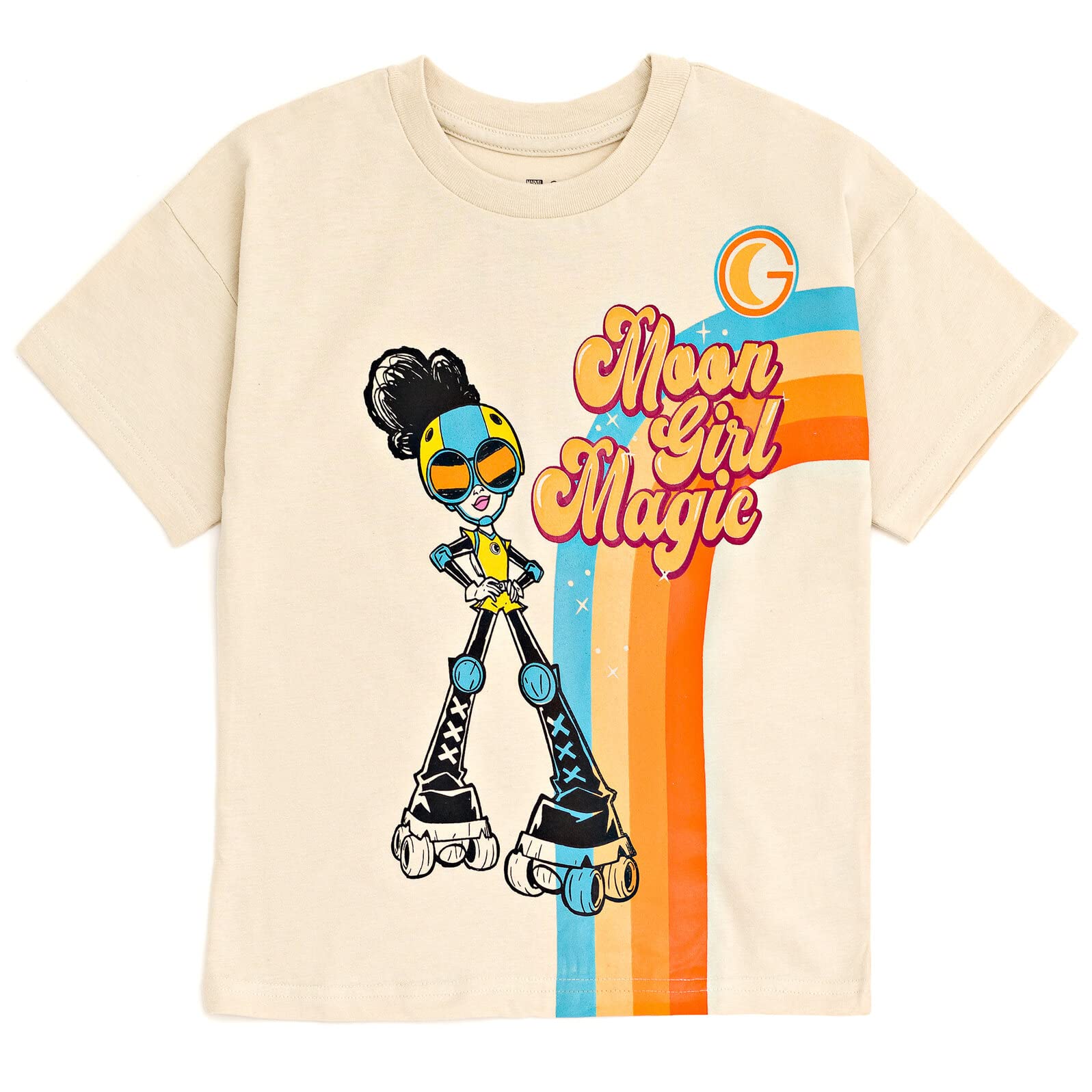 **Marvel Moon Girl & Devil Dinosaur Oversized Drop Shoulder T-Shirt & Bike Shorts Outfit Set for Kids (Little to Big Kid) - Perfect for Cosplay, Birthday Gifts & Casual Wear**