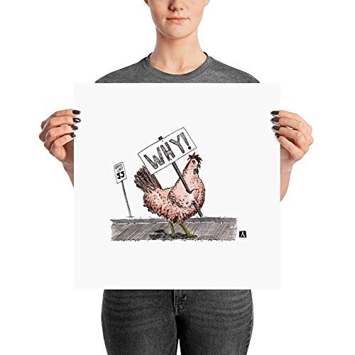 BellavanceInk: Limited Edition 'Why Did the Chicken Cross The Road?' Pen & Ink Watercolor Print - Whimsical Wall Art for Home, Office & Gift Giving