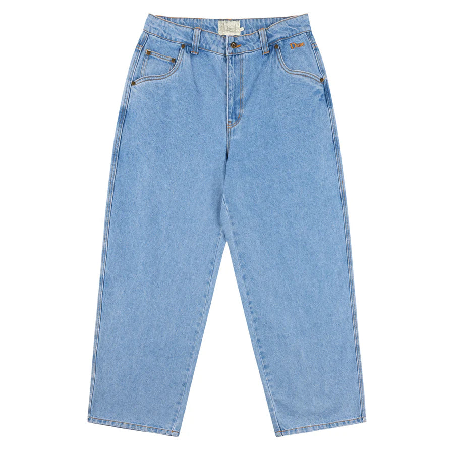 Dime Classic Baggy Denim Pants for Men - Vintage Blue Washed Relaxed Fit Jeans | Casual Streetwear, Skate Style, Everyday Comfort