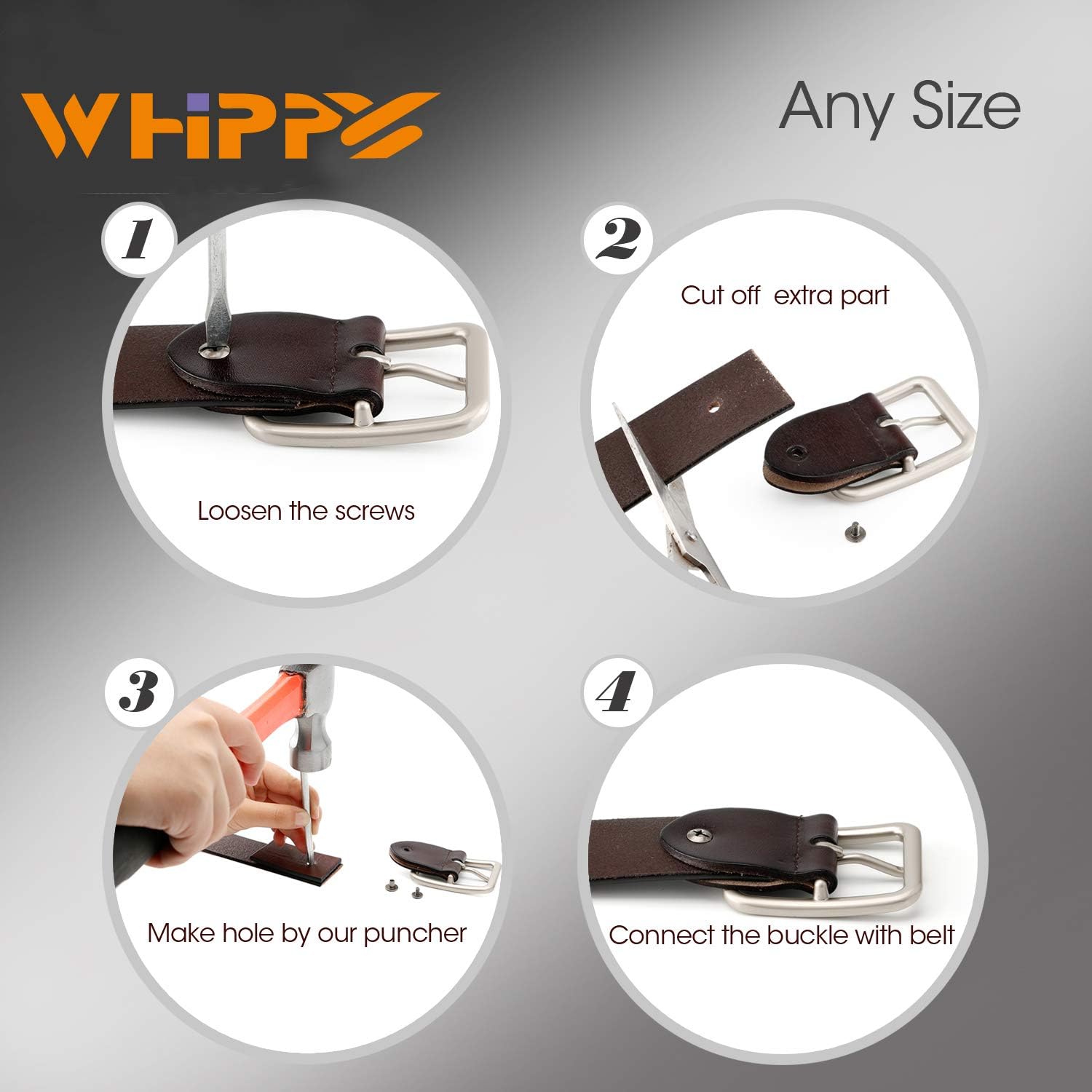 WHIPPY Women's Genuine Leather Belt for Jeans, Pants & Dresses - Adjustable Waist Belt with Decorative Pin Buckle (Black) - Perfect for Casual Outfits, Office Wear & Special Occasions