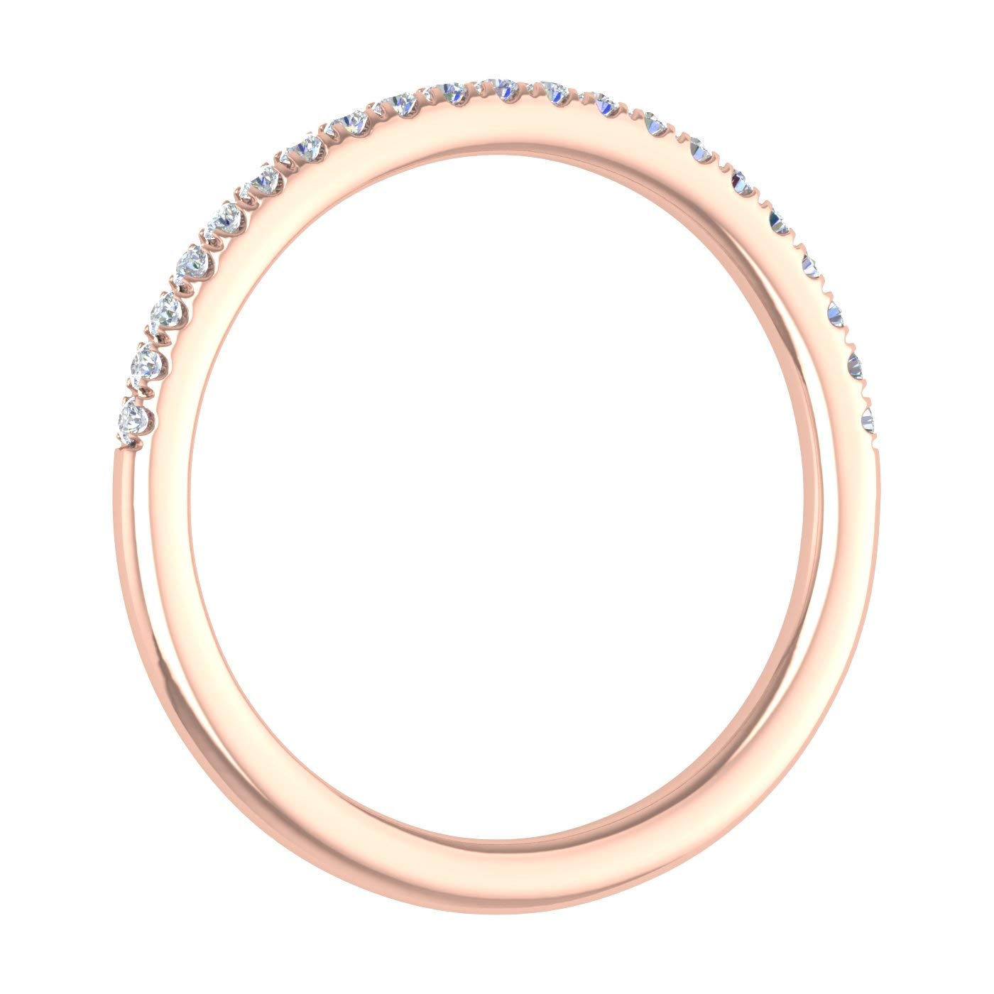 14K Gold Half Eternity Diamond Wedding Band Ring for Women - 0.15 Carat Round Cut Diamond Engagement Ring | Perfect for Anniversary, Proposal, Bridal Jewelry & Everyday Luxury Wear