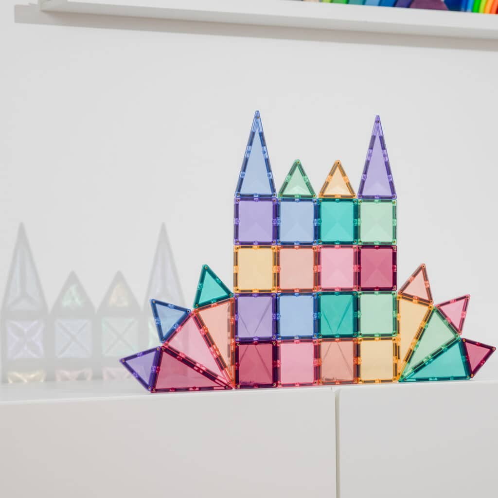 Connetix Magnetic Tiles Pastel Mini 32 Piece Set - STEM Educational Building Toys for Kids, Perfect for Preschool Learning & Creative Play at Home or Classroom