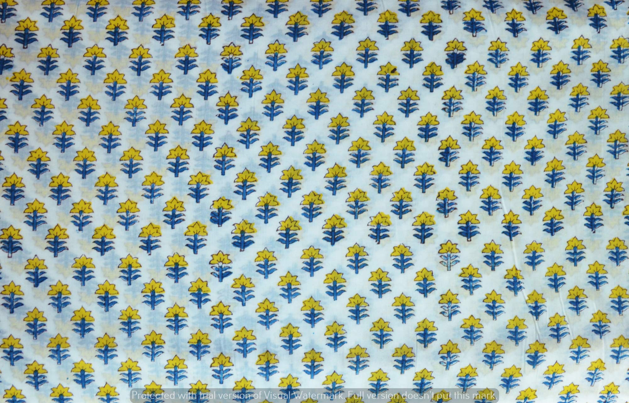 Jaipur Printed Cotton Fabric by The Yard - Traditional Indian Handblock Print for Summer Dresses, Kurtis, Sofa Covers & Scarves (20 Yards) | Perfect for DIY Fashion, Home Decor & Boho Style Projects