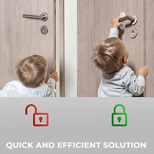Child Safety Locks for Doors - 3 Pack with Gift - Baby Proof Door Handle & Knob Locks - Secure Lever Handles for Childproofing - Perfect for Homes with Toddlers & Young Children