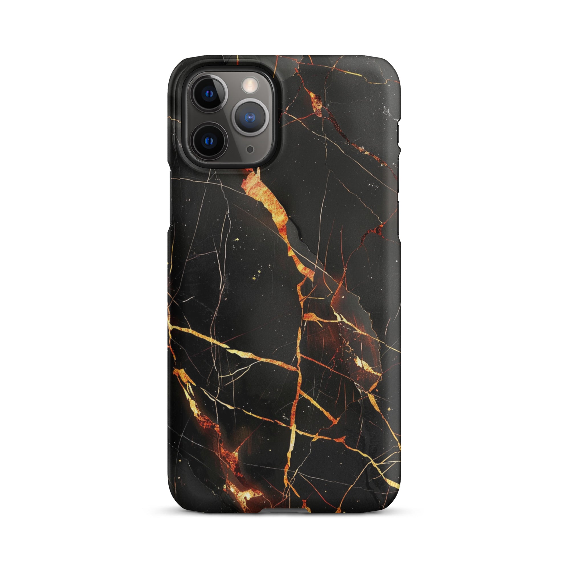 Black Marble Snap Case for iPhone 12/13/Pro Max - Slim Protective Cover with Anti-Slip Grip | Perfect for Work, Travel & Everyday Use
