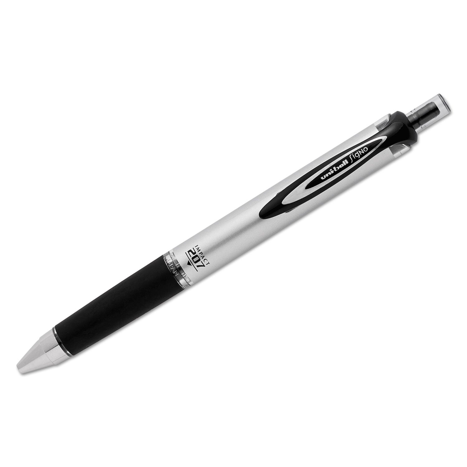 207 Impact Retractable Gel Pen - Bold 1mm Tip, Smooth Black Ink, Sleek Black Barrel - Perfect for Office, School & Note Taking
