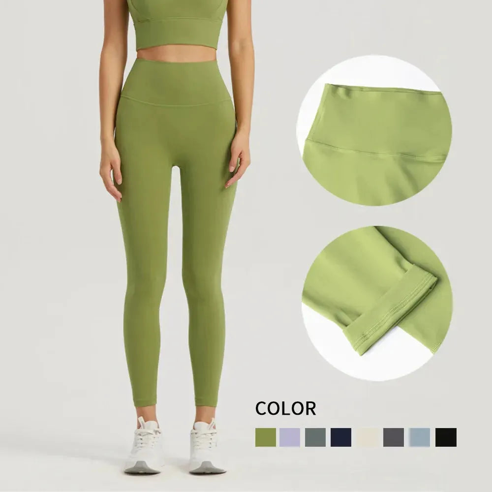 Vnazvnasi Women's High Waist Sports Leggings - Skin-Friendly Fabric, Anti-Curl Design with Inner Pocket - Perfect for Running, Yoga & Climbing Workouts