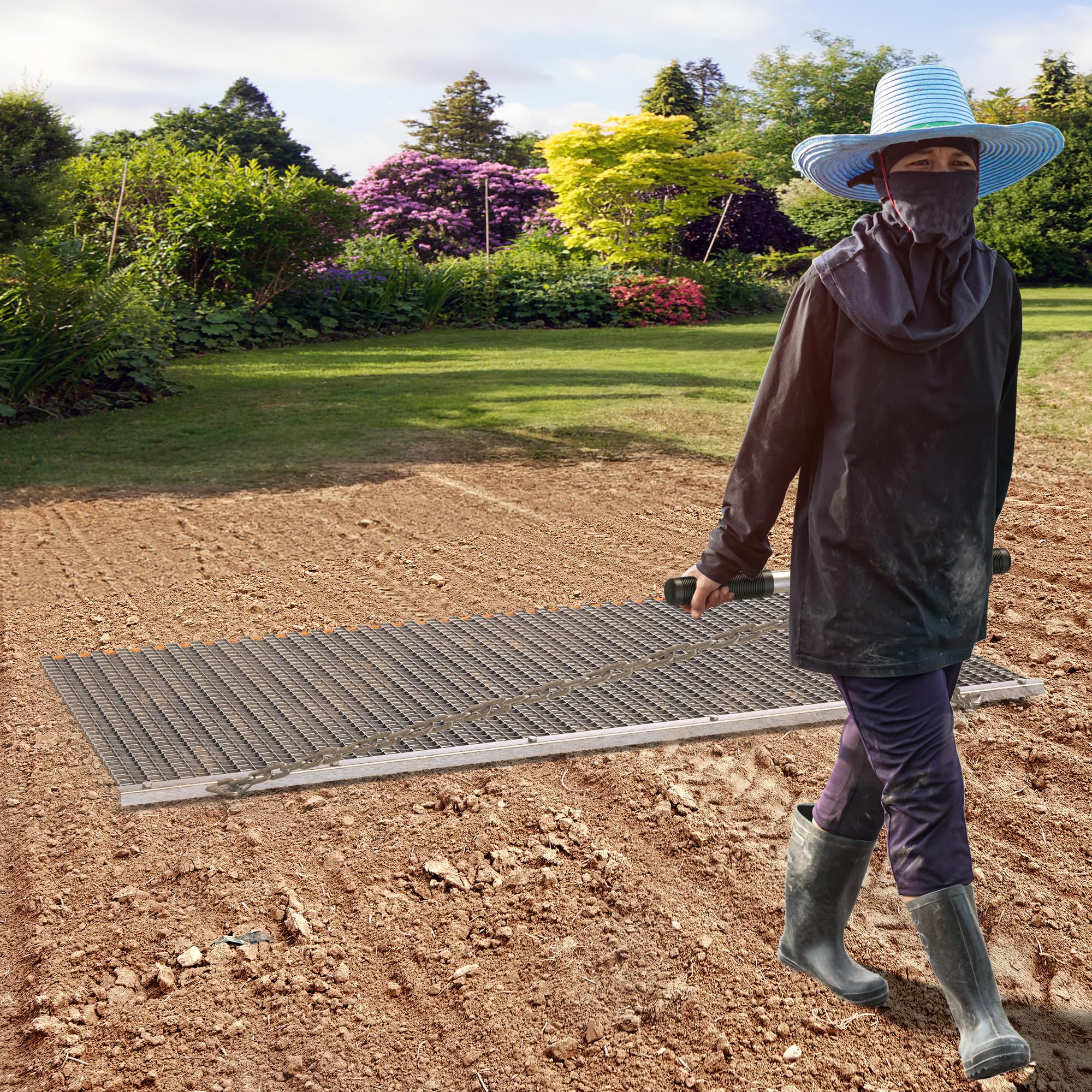 YINTATECH 3'x6' Heavy Duty Drag Mat for Field Leveling - Galvanized Steel Lawn Leveler Mat for ATV, UTV & Hand Use - Perfect for Sports Fields, Pastures & Landscaping Projects