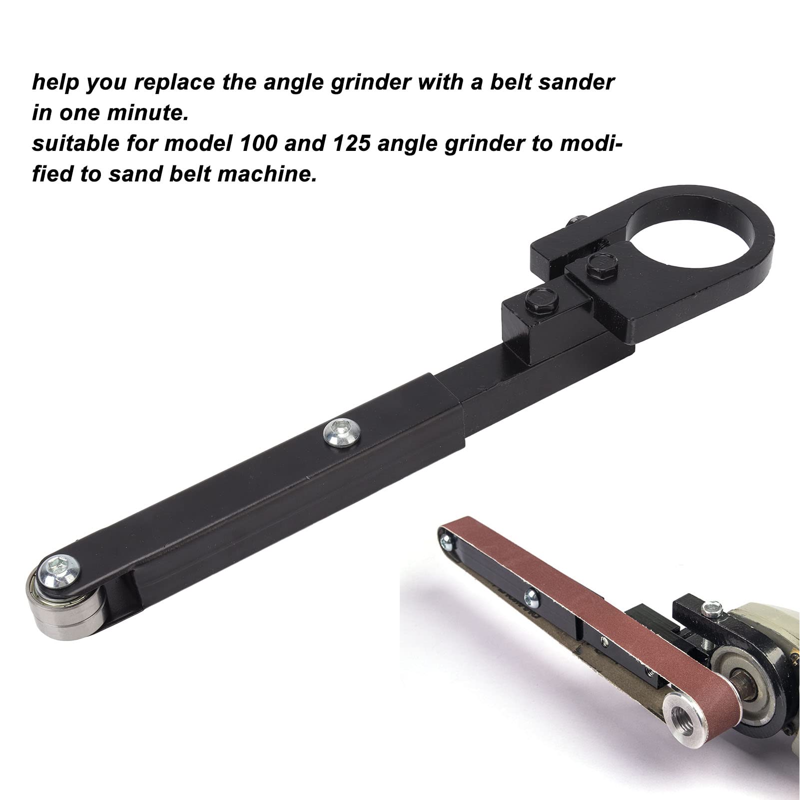 Fdit Belt Sander Attachment - Detailing File Sander & Belt Grinder Parts - Durable Steel Construction, Low Noise, High Stability Sanding Machine for Knife Making, Pipe Gaps & Hole Detailing - Perfect for Metalworking, Woodworking & DIY Projects
