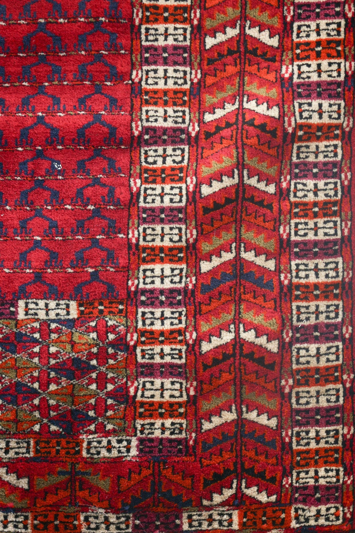 Antique Yomud Handwoven Tribal Rug JF8704 - Authentic Turkmen Wool Carpet for Boho Home Decor, Living Room & Bedroom